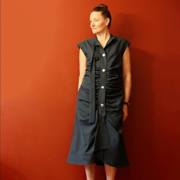 MARNI Technical Garbadine Snap Front Dress Medium - Picture 12 of 12